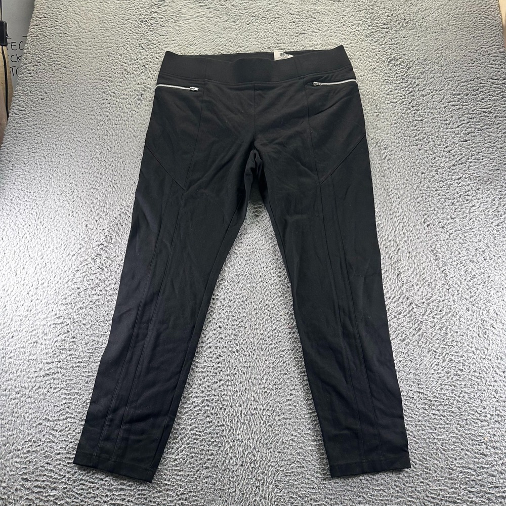 I.N.C. International Concepts Legging Womens 16 Black Rayon Moto Biker Stretch